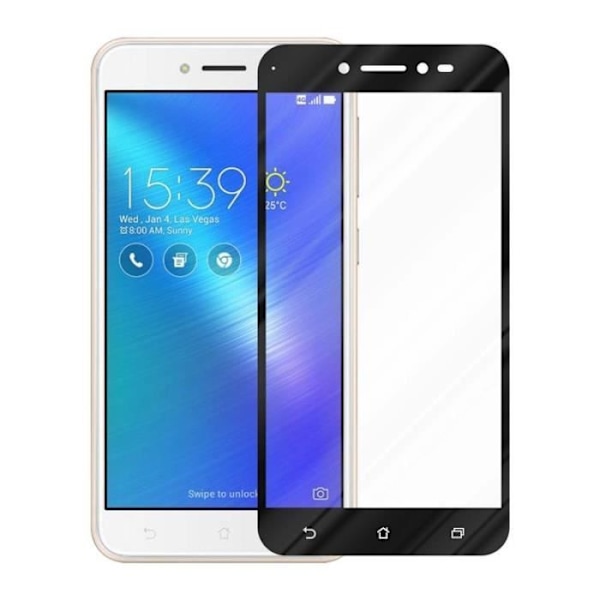 Skyddsfilm - CADORABO - Asus ZenFone Live - Härdat glas - Reptåligt - 0,3 mm tjockt Svart
