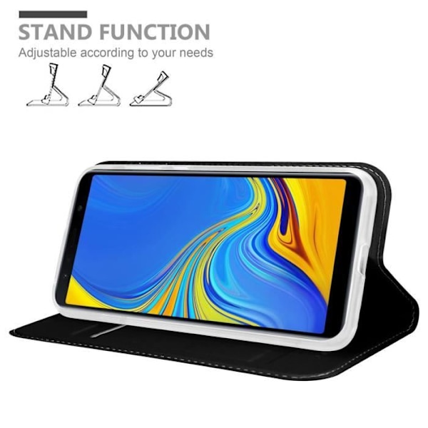 Coque - CADORABO - Samsung Galaxy A7 2018 - KLASSISK SVART - Magnetisk stängning - Ställningsfunktion KLASSIG SVART