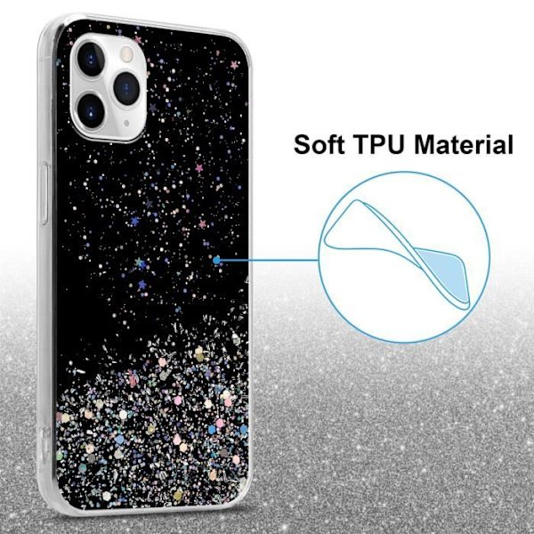 Coque - CADORABO - iPhone 11 - Svart - Glittrar - Skydd i silikon TPU Svart