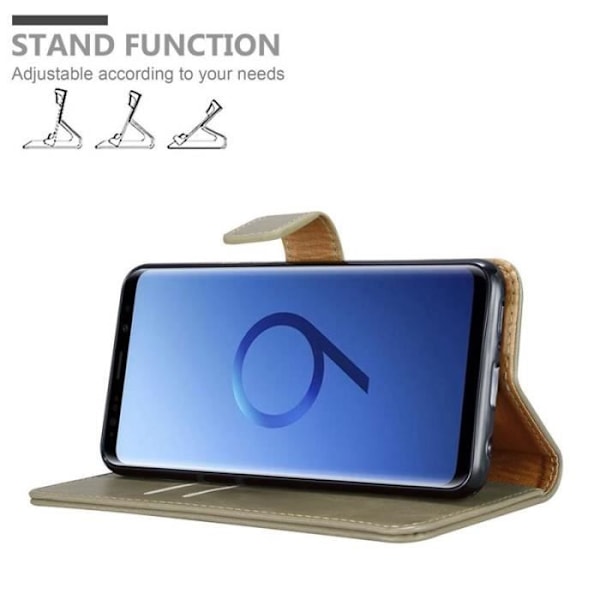 Fodral till Samsung Galaxy S9 PLUS - CADORABO - Brun - Magnetisk - Mjuk - Stativfunktion kastanj