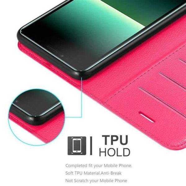 Coque - CADORABO - Sony Xperia 10 II - Simili läder - Stöd funktion - 3 kortfickor Rosa