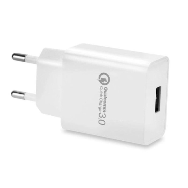 Cadorabo Quick Charge USB-strömadapter i VIT - 18W 5V / 3.0A med en anslutning