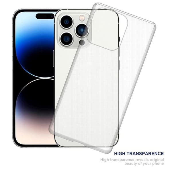 Transparent stötsäker silikonfodral för iPhone 14 PRO MAX Vit