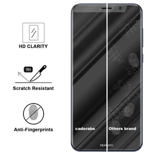 Cadorabo härdat glas Huawei MATE 10 LITE skärmskyddsfilm härdat skydd för display TRANSPARENT Transparent