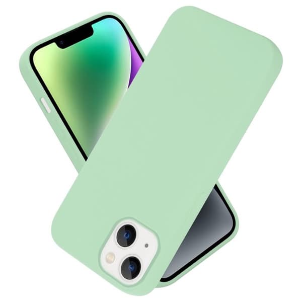 Skal för iPhone 14 PLUS Stötabsorberande i LIQUID LIGHT GREEN Grön