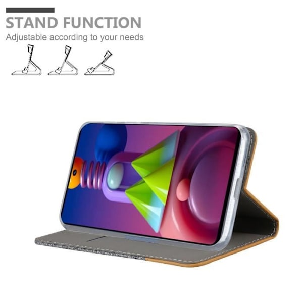 Etui för Samsung Galaxy M51 - CADORABO - Ljusgrå Brun - Syntetiskt läder - Magnetisk stängning - Ställfunktion LJUSGRÅ BRUN