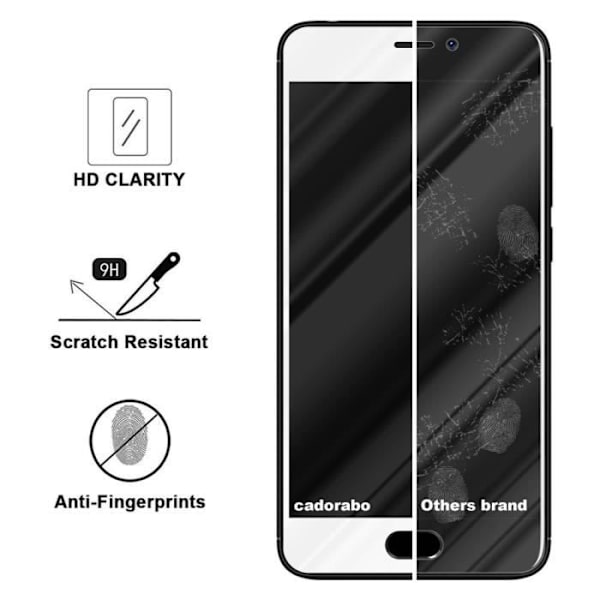 Härdat glas för MEIZU M6 TRANSP, VIT skyddsfilm MEIZU M6 komplett skärm MEIZU M6 härdat display vit svart