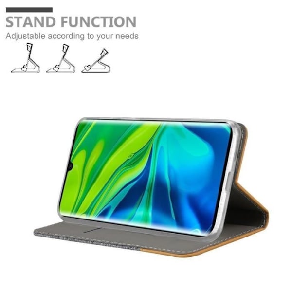 Plånboksfodral - CADORABO - Xiaomi RedMi NOTE 10 - Imiterat läder - Horisontellt stativ - Kortplatser Grå