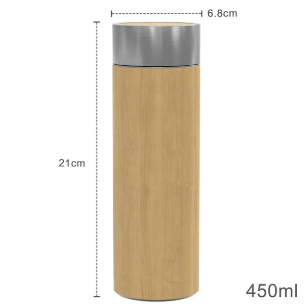 Termosflaska - INTIRILIFE - 350 ml - Bambu - Vandring - Vattentät Bambu