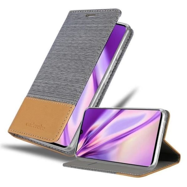 Plånboksfodral - CADORABO - Xiaomi RedMi NOTE 10 - Imiterat läder - Horisontellt stativ - Kortplatser Grå