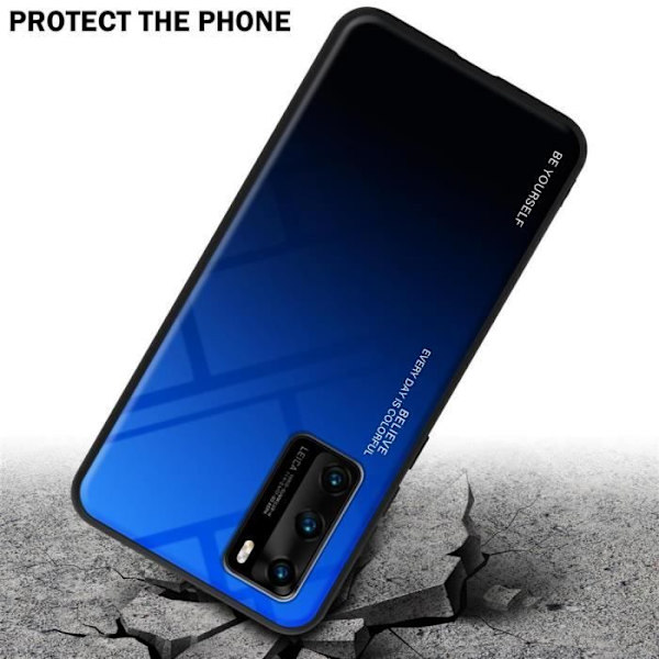 Fodral till Huawei P40 Skal i BLÅTT - SVART Fodral Skyddsskydd tvåfärgad TPU MÖRKBLÅ