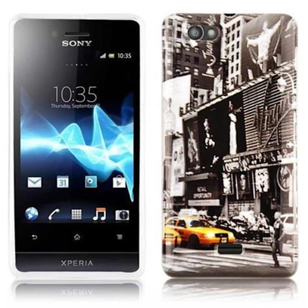 Coque för Sony Xperia M Hälletryck NEW YORK CAB Hårdskydd Etui Skydd trenden Grå