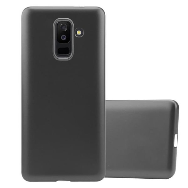 Cadorabo Fodral fungerar med Samsung Galaxy A6 PLUS 2018 i METALLIC GREY - Stötsäker och reptålig TPU silikonskydd - Ultra