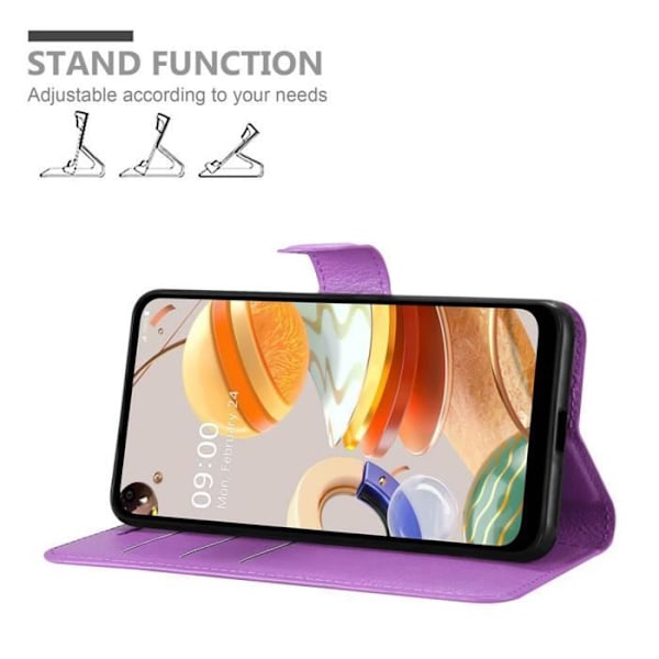 Coque - CADORABO - LG K61 - Simili-läder - Magnetisk stängning - Ställfunktion Orkidévioler