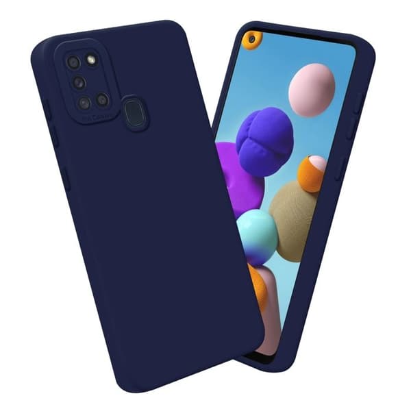 Skyddsfodral för Samsung Galaxy A21s i MÖRKBLA FLYTANDE Antichock Blå
