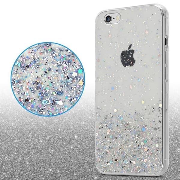 Transparent skal för iPhone 6 PLUS / 6S PLUS med glitter, skyddande design med glittrande effekt Vit