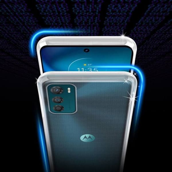 Transparent stötsäker silikonfodral för Motorola MOTO G42 Vit