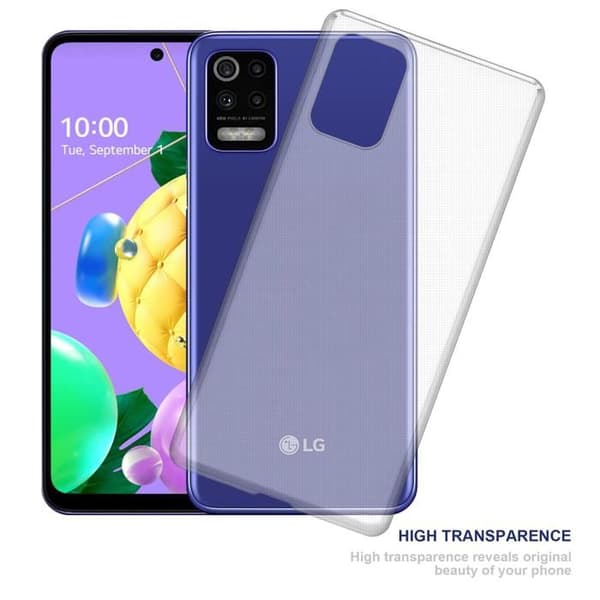 Transparent stötsäker silikonfodral för LG K52 / K62 / Q52 Vit