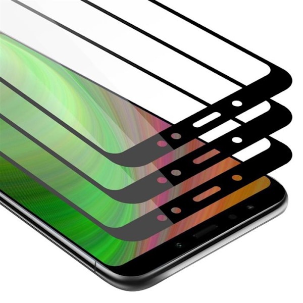 3x Helt härdat skyddsglas för Xiaomi RedMi NOTE 5 i TRANSPARENT med SVART härdat glas Svart