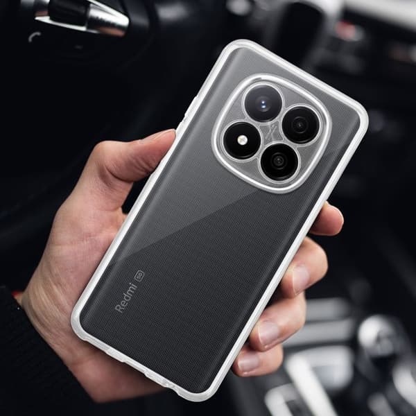 Skal för Xiaomi RedMI Note 14 Pro 5G / Poco X7 i transparent stötabsorberande silikon Vit