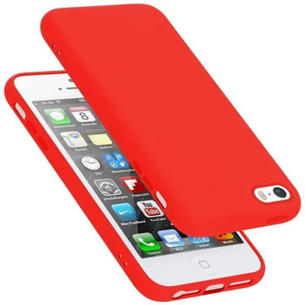 Mobilskal - CADORABO - Apple iPhone 5 - Flexibel TPU-silikon - Röd - Optimalt skydd Röd
