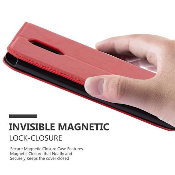 LG STYLUS 3 fodral i APPLE RED från Cadorabo (INVISIBLE MAGNETIC CLOSURE Design) Helt skyddande fodral med flip flik