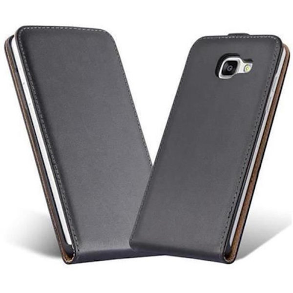 Coque - CADORABO - Samsung Galaxy A5 2016 - Kol svart - Syntetiskt läder - Elegant och hållbart KOLSVART