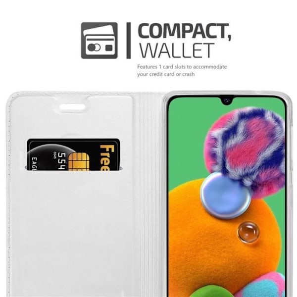 Fodral - CADORABO - Samsung Galaxy A90 5G - Grå - Halvstyv - Magnetisk stängning Grå