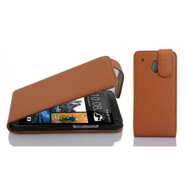 Cadorabo Fodral Cover för > HTC ONE MINI M4 (1. Generation) < i Flip Style Fodral Cover Bumper Wallet i HAZEL BROWN