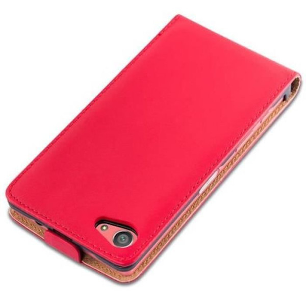 Cadorabo Coque Sony Xperia Z5 COMPACT DESIGN FLIP Stil Fodral Etui Housse i Slät Konstläder RÖD KIRSEBÄR