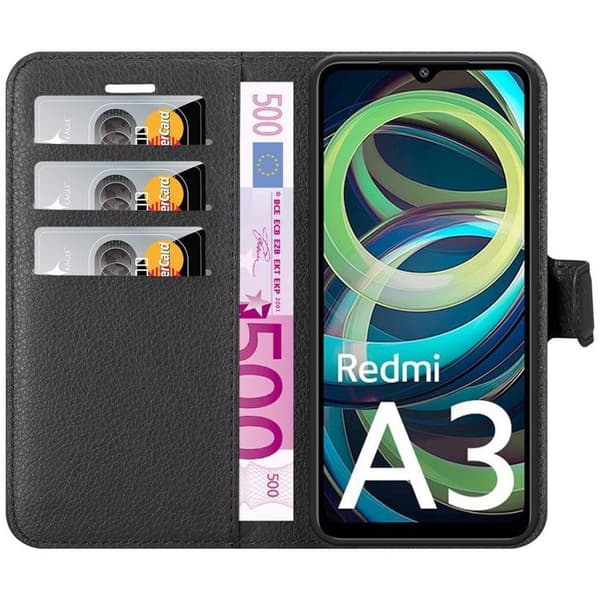 Etui för Xiaomi RedMi A3 / A3X i JETSVART Svart