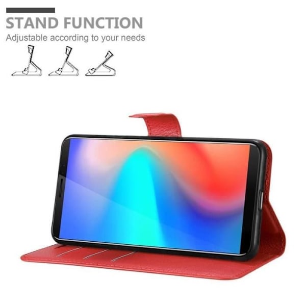 Coque - CADORABO - Cubot J3 PRO - Röd - Mjuk - Funktion för bokstöd Röd