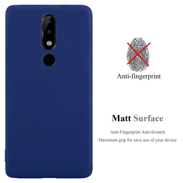 Coque - CADORABO - Nokia 5.1 PLUS / X5 - Silikon TPU - Mörk Blå Candy - Stöt Skydd Godis mörkblå
