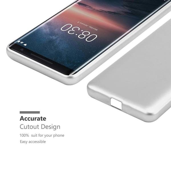 Skyddsskal för Nokia 8 Sirocco Skyddsskal i MATTSILVER Metallic Design Grå