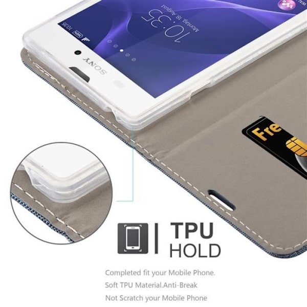 Cadorabo Fodral till Sony Xperia T3 i MÖRKBLÅ SVART