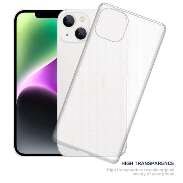 Transparent stötsäker silikonfodral för iPhone 14 PLUS Vit