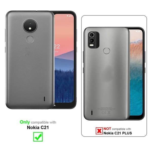 Transparent stötsäker silikonfodral för Nokia C21 Vit