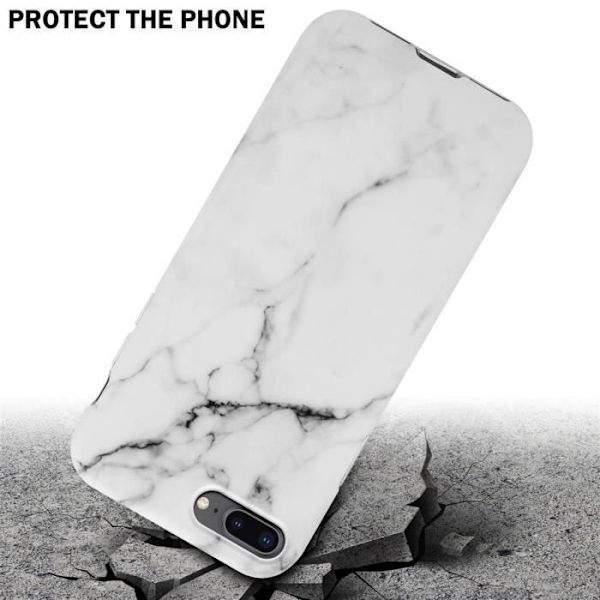 Coque - CADORABO - iPhone 7/7S/8 PLUS - Marmor Vit Grå - Skyddssilikon TPU - Trendig Design Vit grå