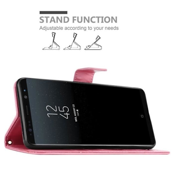 Coque - CADORABO - Samsung Galaxy NOTE 8 - Simil läder - Blommig - Ställfunktion och kortfack Rosa