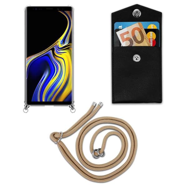 Fodral för Samsung Galaxy NOTE 9 med axelrem i GLANSIG BRUN med justerbar snodd brun