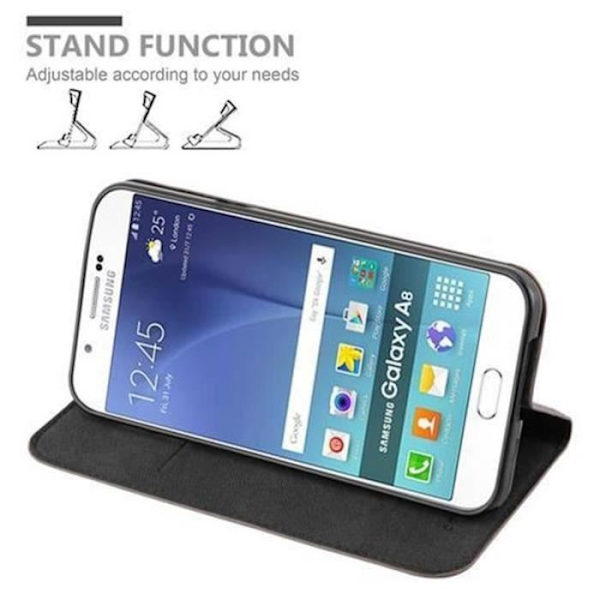 Samsung Galaxy A8 2015 (5) Fodral i COFFEE BROWN från Cadorabo (INVISIBLE MAGNETIC CLASP Design) Helt skyddsfodral