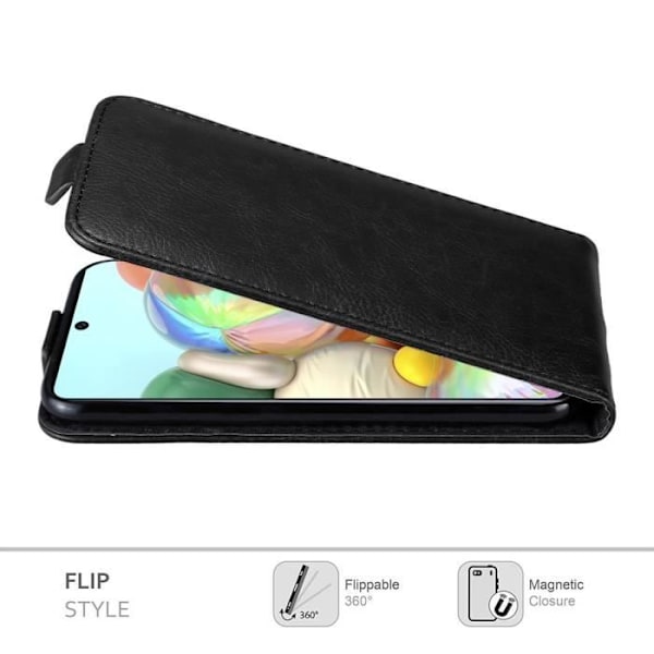Coque - CADORABO - Samsung Galaxy A71 4G - Mörk Natt - Magnetisk Flip - Hållbart Skydd NATTSVART