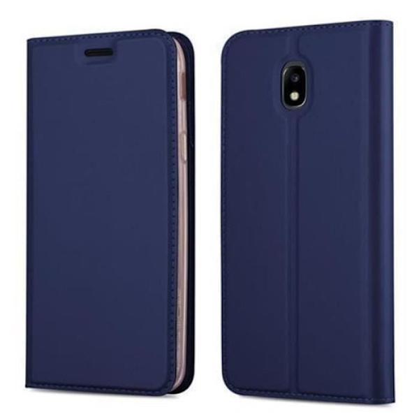 Samsung Galaxy J3 2017 (7) Fodral i KLASSIG MÖRKBLÅT från Cadorabo (METALLIC MATT Design) Helt skyddsfodral med flip flik