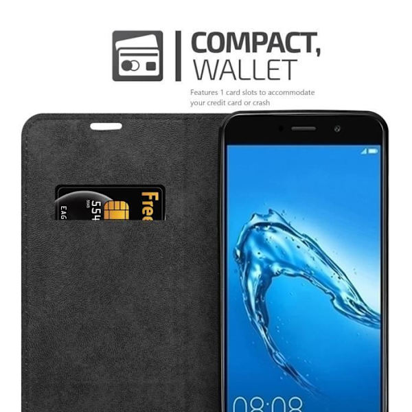 Coque - CADORABO - Huawei Y7 PRIME 2017 - MARRON CAFÉ - Magnetstängning - Ställfunktion KAFFEBRUNT