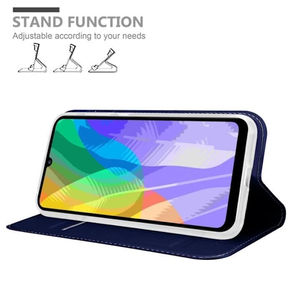 Coque - CADORABO - Huawei Y6P - Mörkblå - Magnetisk Stängning - Ställfunktion Mörkblå