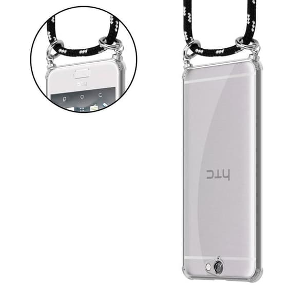 Skydd för HTC ONE A9 med axelrem i SVART SILVER med justerbar snodd Svart