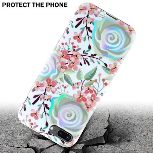 Fodral för Apple iPhone 7 PLUS / 7S PLUS / 8 PLUS Fodral PEACH FLOWERS Skyddsfodral Fodral Silikon TPU blommig plånbok