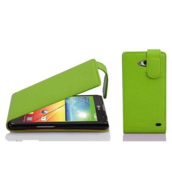 Cadorabo LG L90 DESIGN FLIP Style Fodral Fodral i konstläder Struktur PAPEGOTA GRÖN