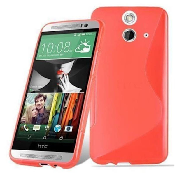 HTC ONE E8 CHERRY RED Fodral Cadorabo DESIGN S Gel TPU Silikonskydd Fodral Skydd Ultra Slim Bumper