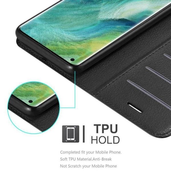 Coque - CADORABO - FIND X2 PRO - Similicuir Svart av Jais - Magnetisk Stängning - Ställfunktion Kolsvart